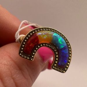NWT! 🌈Kendra Scott Rainbow Gold Band Ring in Primary Mix🌈